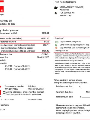 Monaco utility bill