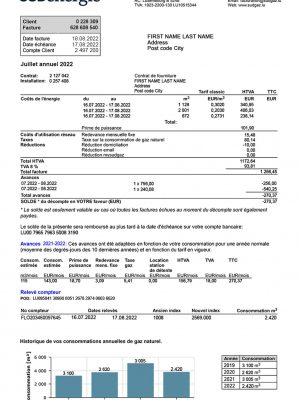 Luxembourg utility bill