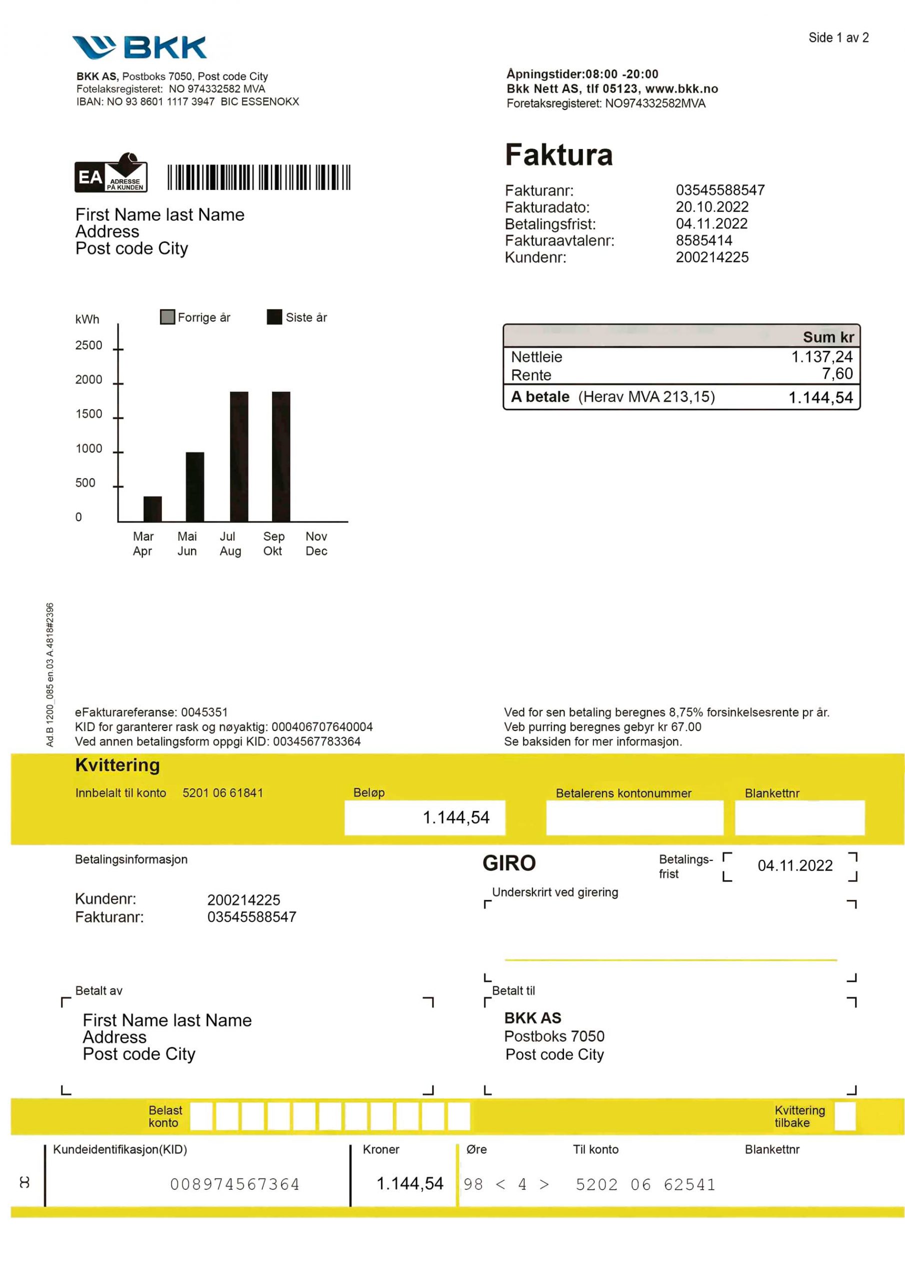 New Template Norway bkk 1 Norway utility bill