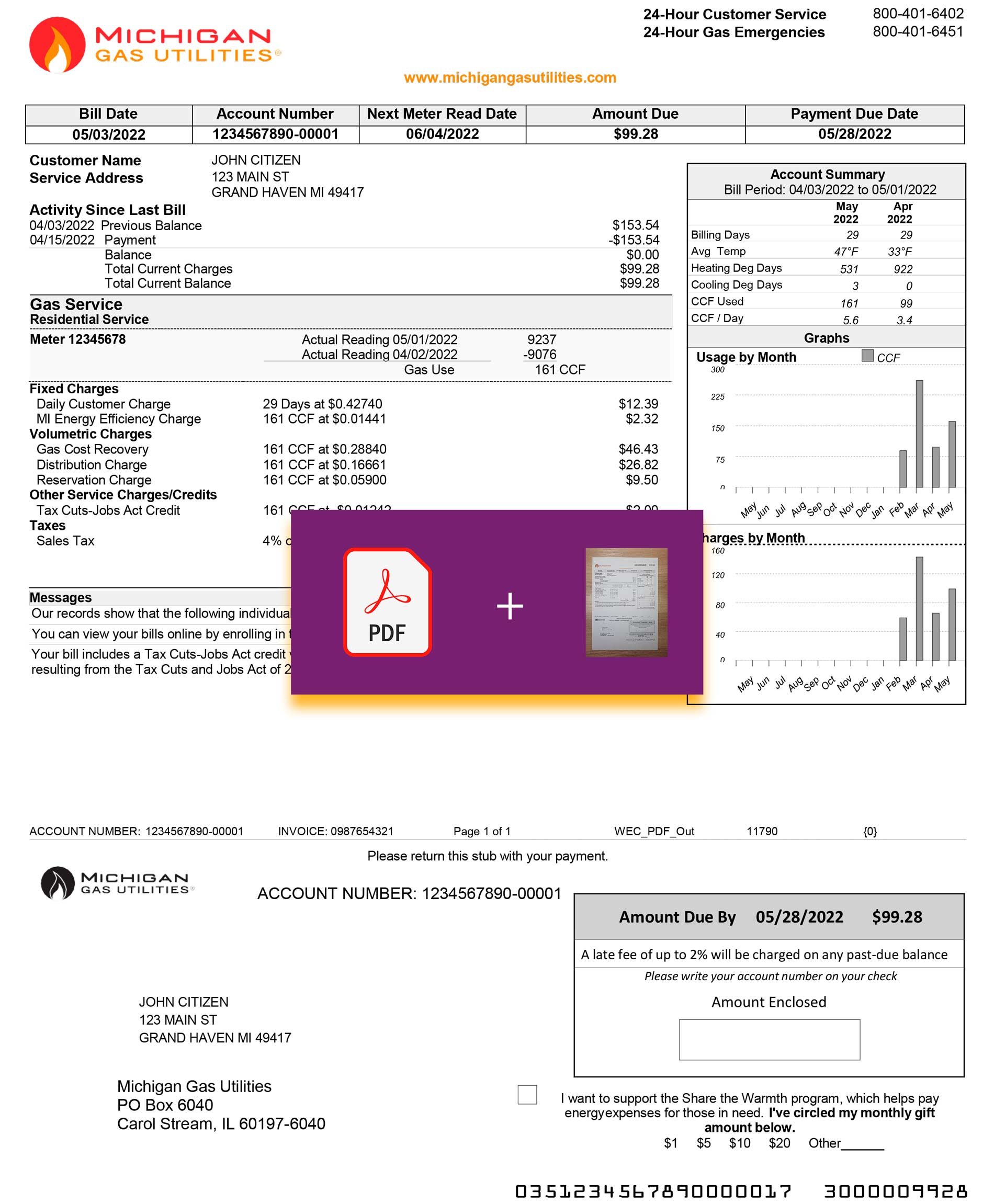New Template Michigan GA 3 Michigan utility bill