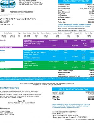 California free utility bill